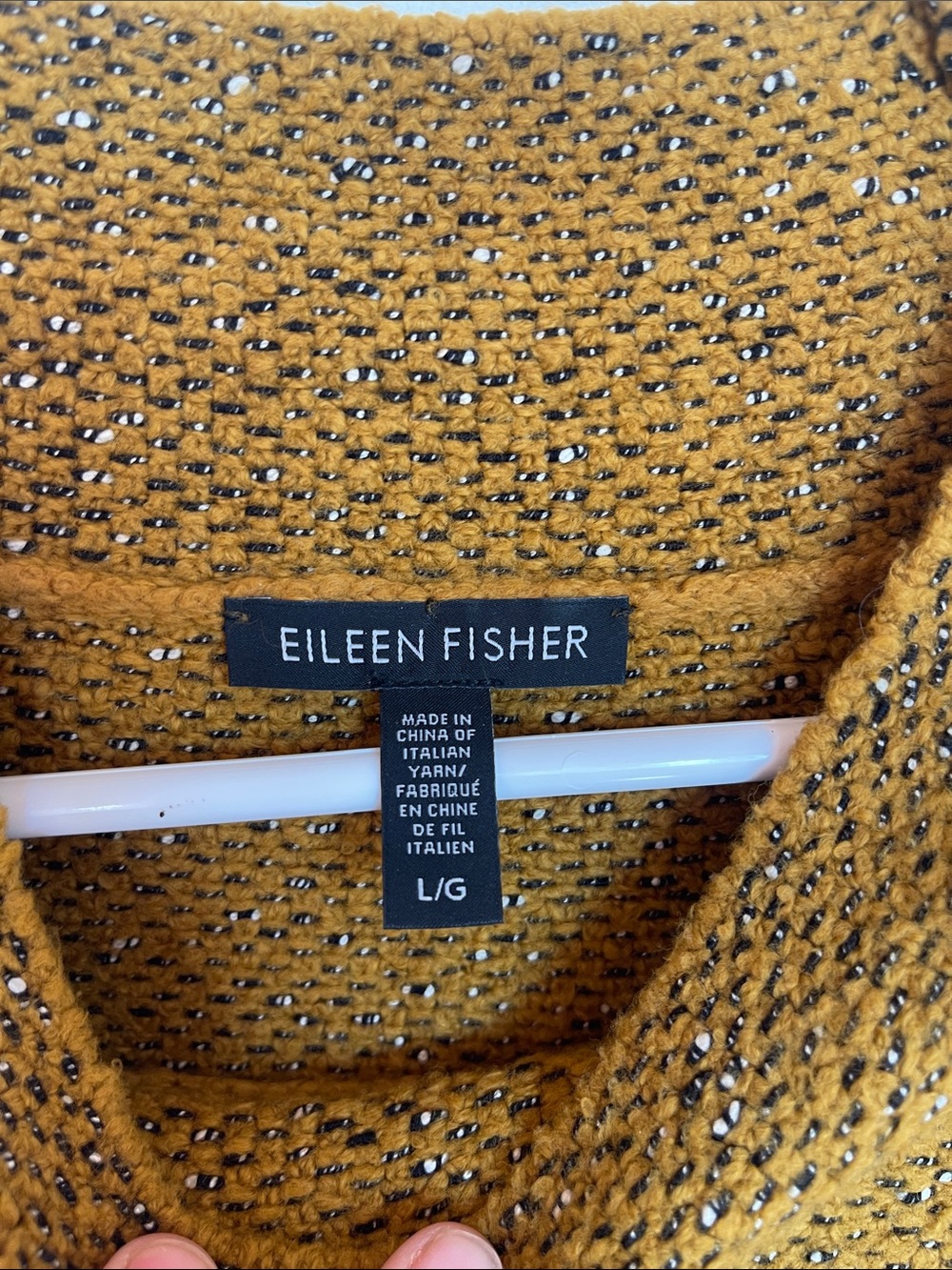 Eileen Fisher Mustard Gold Cowl Neck Sweater - Picture 2 of 4
